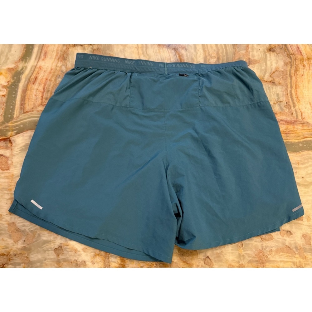 Nike Stride Dri-FIT Mens 2-in-1 Running Athletic Shorts Blue Sweat Wicking 2XL - Picture 3 of 5